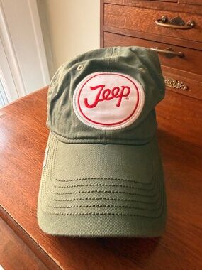 Jeep Olive Green Baseball Cap with Red Logo